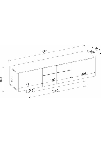 Blanca Tv Ünitesi 160 cm Safir Meşe