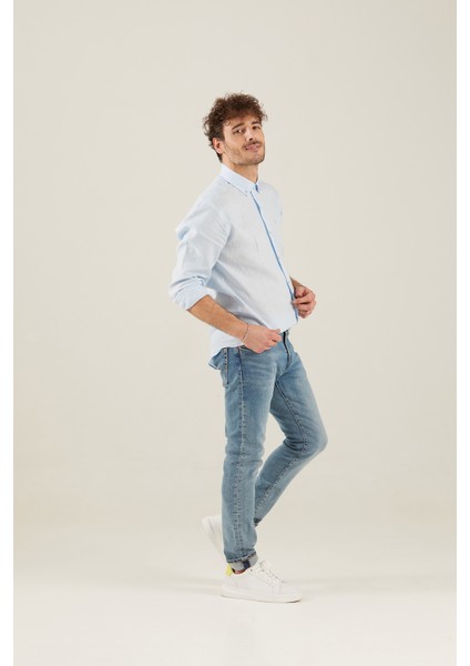 Erkek Mavi Gömlek ( Model Kodu : J222130400 ) fırsatları
