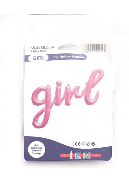 Girl - Pembe Folyo Balon 40CM