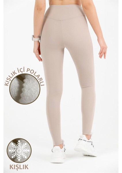 Kadın Taş Içi Polarlı Kışlık Yüksek Bel Tam Boy Tayt Dalgıç Kumaş 1024