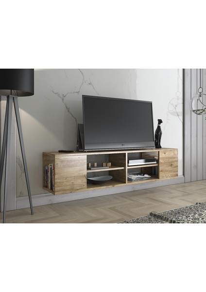 Wood'n Love Echo 150 cm Duvara Asma Tv Ünitesi - Atlantik Çam