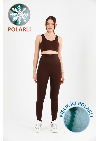 Kadın Koyu Kahve Içi Polarlı Kışlık Yüksek Bel Tam Boy Tayt Dalgıç Kumaş 1024 fiyatları