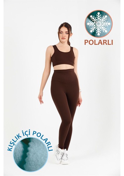Kadın Koyu Kahve Içi Polarlı Kışlık Yüksek Bel Tam Boy Tayt Dalgıç Kumaş 1024 fırsatları