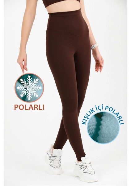 Kadın Koyu Kahve Içi Polarlı Kışlık Yüksek Bel Tam Boy Tayt Dalgıç Kumaş 1024 indirimleri