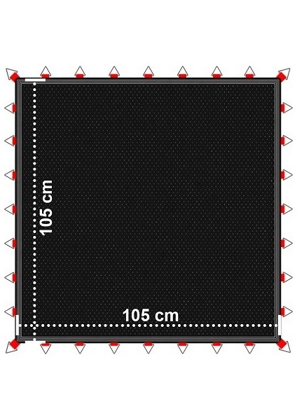 - TYP-01 Trambolin Zıplama Ağı Siyah 105cmx105cm Kare Siyah Trambolin Zıplama Ağı