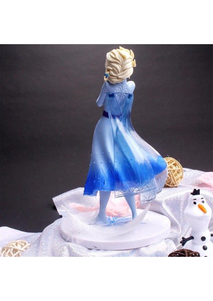 Disney Dondurulmuş Elsa Prenses 21CM Pvc Şekil Eylem Koleksiyon Model Süslemeleri Oyuncak Bebekler Çocuklar Için Yeni Yıl Hediye