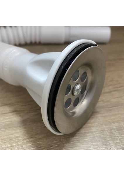 Banyo Mutfak Eviye Sifonu Körüklü Kaliteli Çelik Süzgeç Kısım Su Sızmasını Önler Tüm Kalıp Gövde