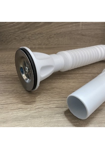 Banyo Mutfak Eviye Sifonu Körüklü Kaliteli Çelik Süzgeç Kısım Su Sızmasını Önler Tüm Kalıp Gövde