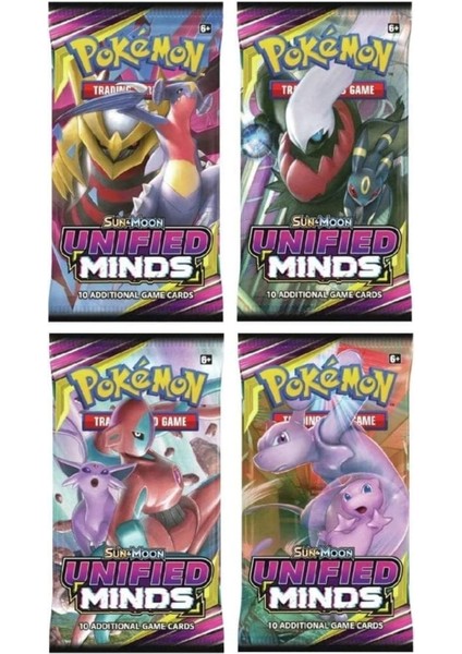 Pokemon Unıfıed Mınds Oyun Kartı ve Pokemon Kart Koruma Çantası (4 Paket Bir Arada)