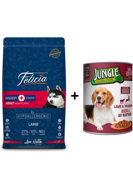 Kuzulu Köpek Maması 3 kg + 1 Adet Yaş Mama