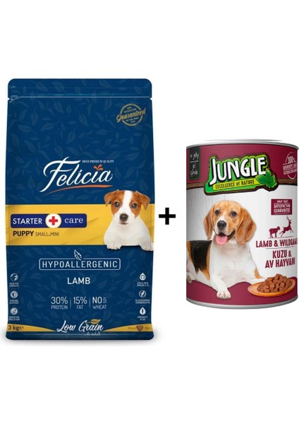 Kuzulu Küçük ve Orta Irk Yavru Köpek Maması 3 kg + 1 Adet Yaş Mama