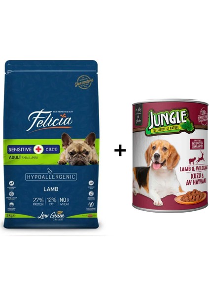Küçük ve Orta Irk Kuzulu Yetişkin Köpek Maması 3 kg + 1 Adet Yaş Mama