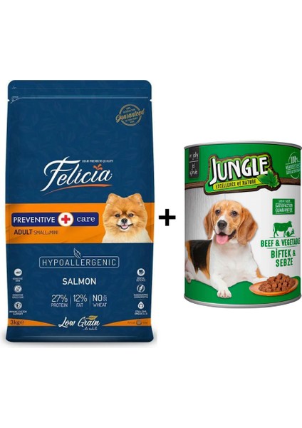 Somonlu Yetişkin Mini Köpek Maması 3 kg + 1 Adet Yaş Mama