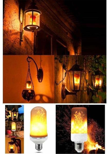 Alev Efektli 3 Kademeli 5 Watt LED Ampul E 27 Duy 3 Adet