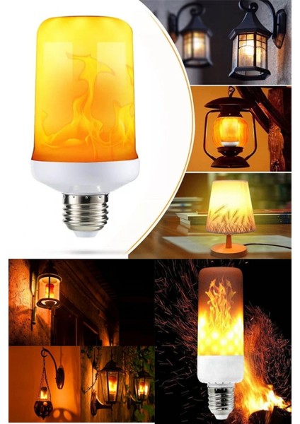 Alev Efektli 3 Kademeli 5 Watt LED Ampul E 27 Duy 3 Adet