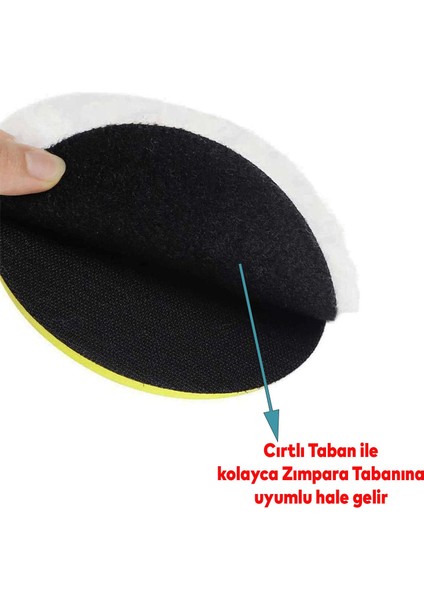 Pasta Cila Polisaj Parlatma Yünü Pedi Keçesi SÜNGERI+115 mm Cırt Taban+Matkap Aparatı (3'lü Set) fiyatları