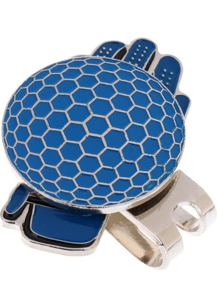 Paslanmaz Eldiven Golf Topu Işaretçisi ve Şapka Klipli Hediye Mavi