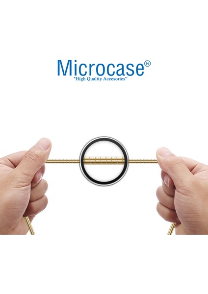 Metal Kaplama Desenli Micro USB 3A USB Şarj ve Data Kablosu 1m - AL3201 Gold