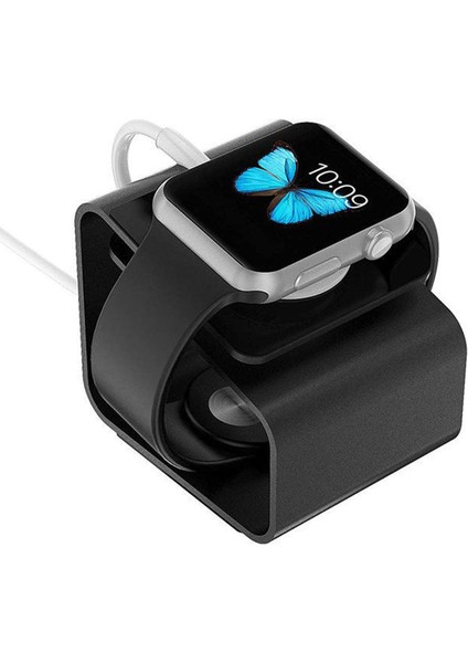 Apple Watch Ultra 49MM Için Alüminyum Şarj Standı - Siyah AL3075