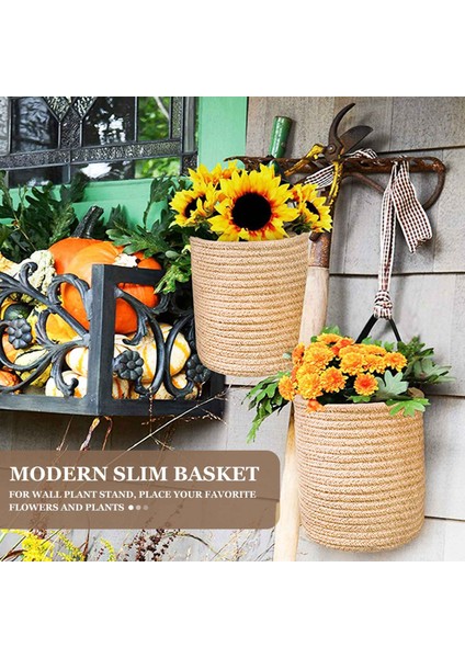 Paket Jüt Asılı Sepet - 7.87 x 7 Inç Küçük Dokuma Fern Asılı Sepet Çiçek Bitkileri, Jüt Dokuma Sepet (Yurt Dışından) fiyatları