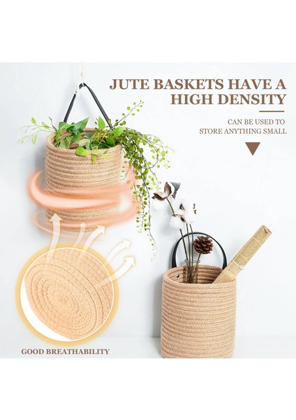 Paket Jüt Asılı Sepet - 7.87 x 7 Inç Küçük Dokuma Fern Asılı Sepet Çiçek Bitkileri, Jüt Dokuma Sepet (Yurt Dışından) modelleri