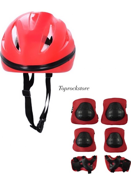 Top Rock Store Kask Dizlik Dirseklik Koruyucu Set 7 Parça