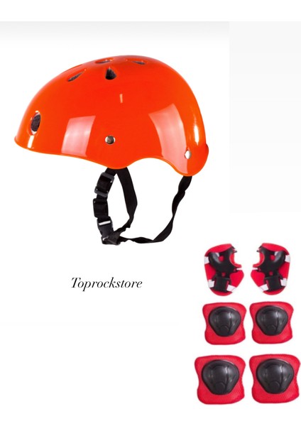 Toprock Store Çocuk Kask Dizlik Dirseklik Kemik Set 7 Parça