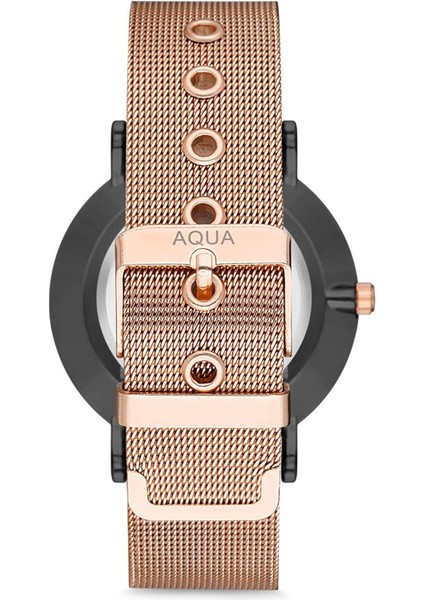 Kadın Rose Gold-Siyah Hasır Kordonlu Analog Kol Saati APL99B5219H02