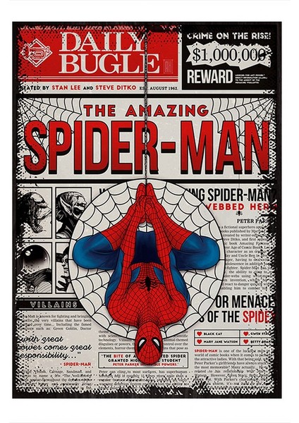 Spider-Man Örümcek Adam Film Afişi Mdf Poster 15CMX 22CM