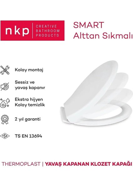 Smart Yavaş Kapanan Klozet Kapağı NKP0303