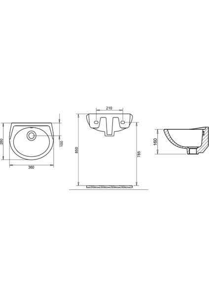 Oval Lavabo 28X35 cm 5012T