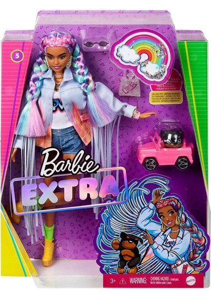 Barbie Extra  Renkli Örgü Saçlı Bebek GRN29