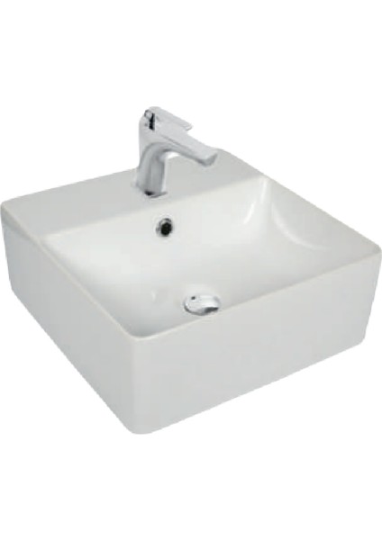 Vit Nova  Kare Mobilya Üstü Lavabo Batarya Delikli 38x38 cm