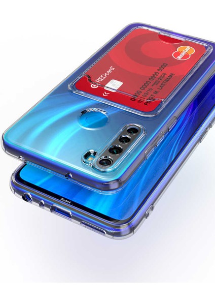 Kip GSM Xiaomi Redmi Note 8 Kılıf Hibrit Slim Fit Sararma Önleyici Şeffaf Kartlıklı Kılıf