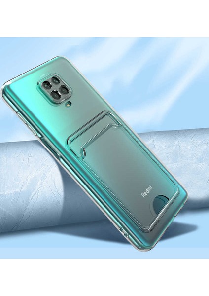 Kip GSM Xiaomi Redmi Note 9 Pro Kılıf Hibrit Slim Fit Sararma Önleyici Şeffaf Kartlıklı Kılıf