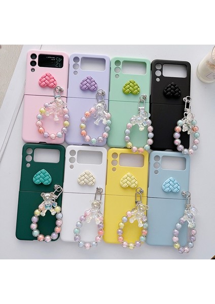 Samsung Galaxy Z Flip 3 Diy Ayı Bilezik Cep Telefonu Kılıfları (Yurt Dışından) fırsatları