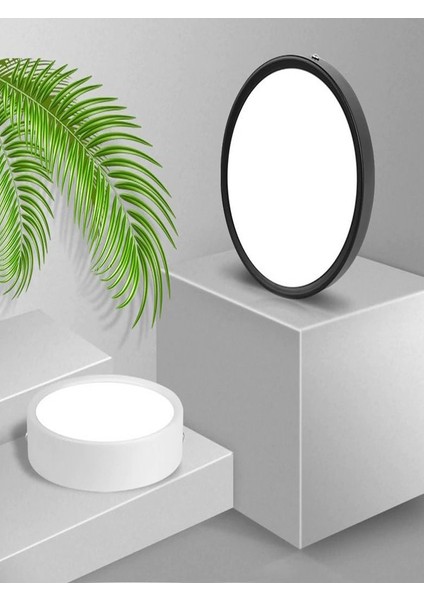 24W Sıva Üstü Yuvarlak Siyah Led Panel