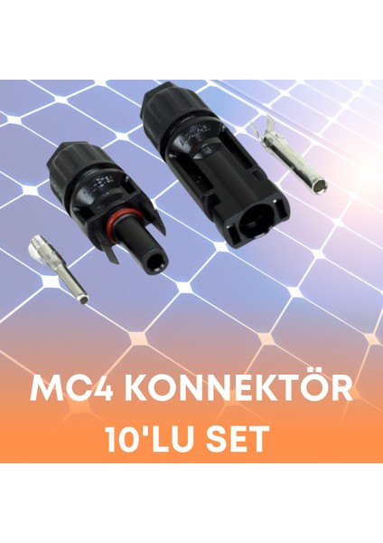 Mc4 Konnektör 10'lu Set (10 Adet Dişi,10 Adet Erkek)