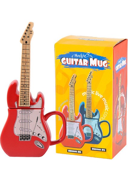 Yaratıcı Gitar Fincan Özel Şekilli 3D Seramik Kupa 450 ml (Yurt Dışından)