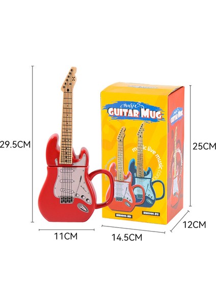 Yaratıcı Gitar Fincan Özel Şekilli 3D Seramik Kupa 450 ml (Yurt Dışından)