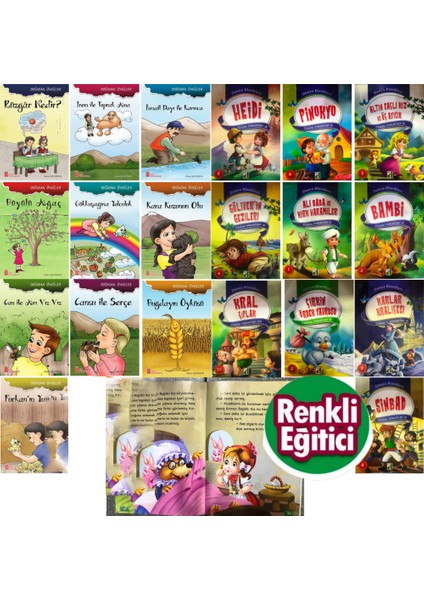 1.sınıflar Için Birbirinden Güzel Rengarenk 22'li Hikaye Seti Kitap