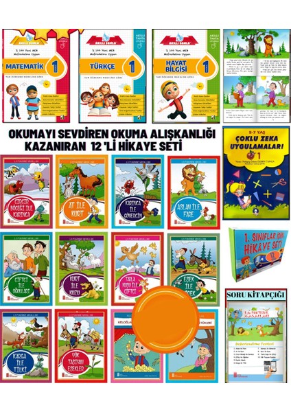 1.sınıflar Için Eğlenceli Çalışma Seti+ 12'li Hikaye Seti