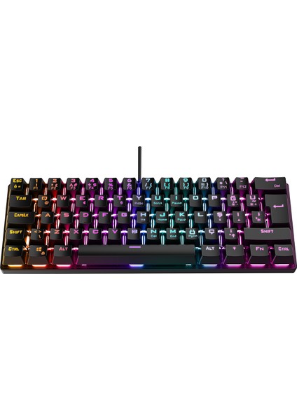 Plower K60 Siyah 12 Işık Modlu Mekanik Bilek Destekli Red Switch Gaming Oyuncu Klavye