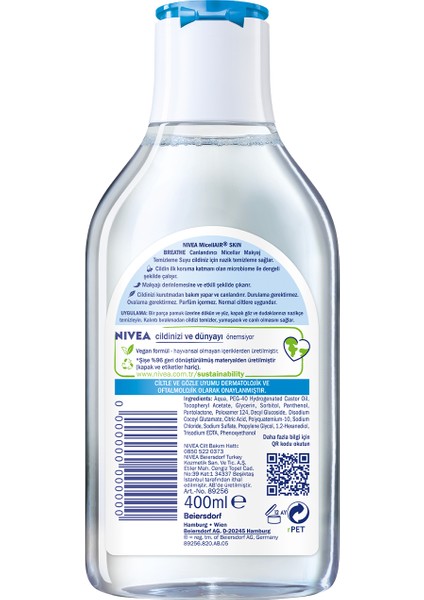 5IN1 Micellar Makyaj Temizleme Suyu Canlandırıcı; Normal Ciltler 400ml;Yüz Temizleyici; Etkili Makyaj Temizleme