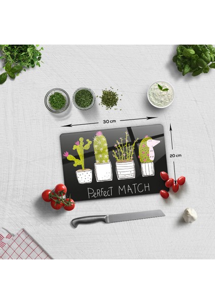 Cam Kesme Tahtası | Cam Kesme Tablası | Perfect Match - Siyah Fon |