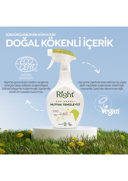 Çok Amaçlı Mutfak Temizleyici 600 ml (Ecocert Doğal Deterjan + Vegan Sertifikalı) modelleri