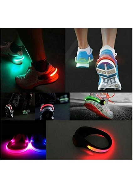 Ayakkabıya Takılan Parlak Ledli Outdoor Işığı Gece LED Uyarı Işığı - Bisikletçiler ve Sporcular Için modelleri
