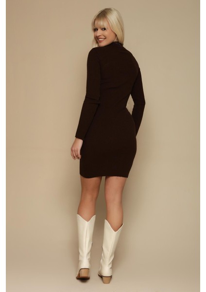 Kadın Cut Out Detaylı Triko Elbise