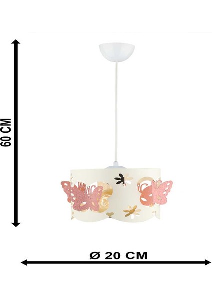 Alara Tekli Avize Beyaz Pembe Kelebek indirimleri