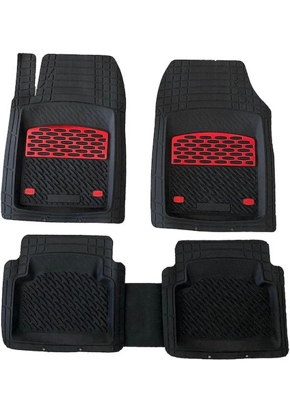 Safir Fiat Doblo Havuzlu Universal Paspas Krom Kırmızı